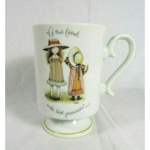 Vintage Holly Hobbie Pedestal Mug "A true friend is the best possession" 1973